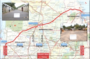 발주처: 스리랑카 도로개발청 / 공사기간:  2003/12/30 ~ 2004/12/30 / 계약금액: 316천미불<br/>푸탈람(Puttlam)-트린코말리(Trincomalee) 구간 도로 개보수 계획 및 설계 용역